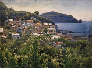View Of Casamicciola, Naples by Mikhail Andreevitch Berkos
