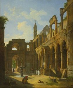 The Courtyard Of A Ruined Monastery