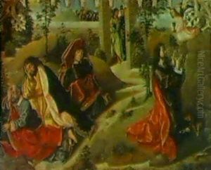 La Oracion En El Huerto Cristo Camino Del Calvario by Bartolome (de Cardenas) Bermejo