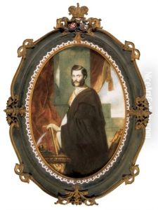 Mihailo Obrenovic, Serbian Prince, And His Wife Julia Hunyady (pair) by Delphine Bernard