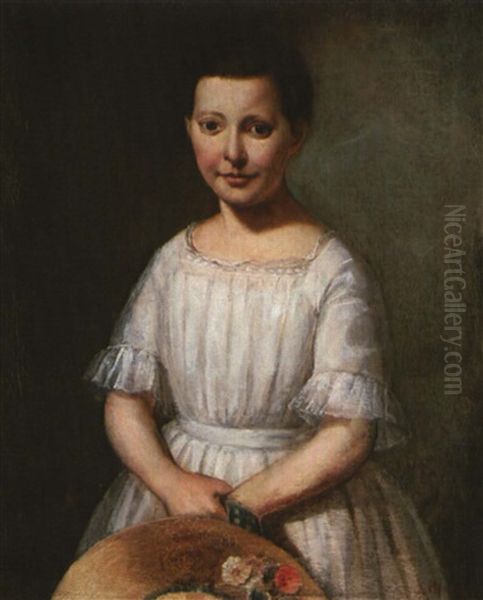 Portrait Of A Young Girl In A White Dress - view 1