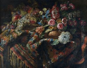Nature Morte Au Panier De Fruits by Jacques Samuel Bernard