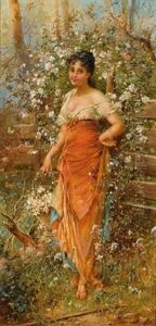 A Flower Girl In Blue (+ A Flower Girl In Red; Pair) by Joseph Bernard