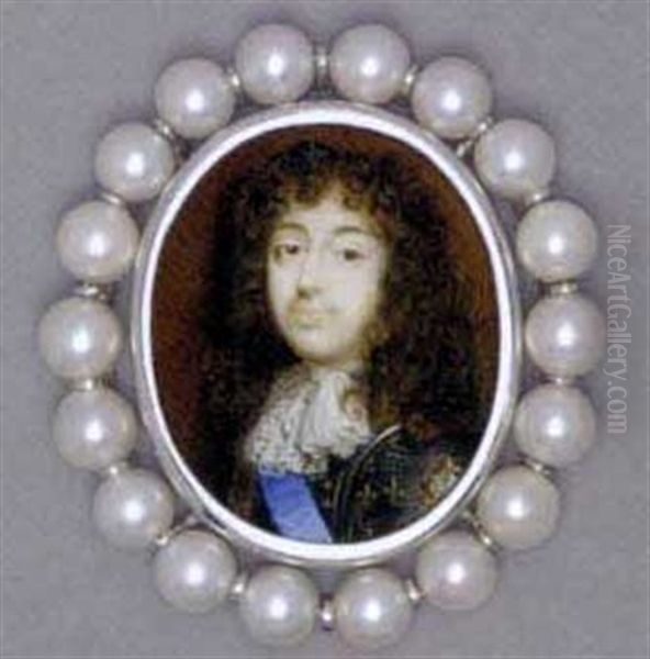 Monsieur, Philippe, Duc D'orleans In Gilt-studded Armour Decorated With The Fleur-de-lys, Lace Cravat, Wearing The Blue Sash Of The Royal French Order Of The Holy Ghost... - view 1
