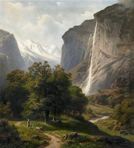 Der Staubach Im Lauterbrunnenthal Aus Dem Berner Oberland - view 1