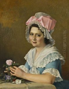Young Girl With A Rose by Gunnar Fredrik Berndtson