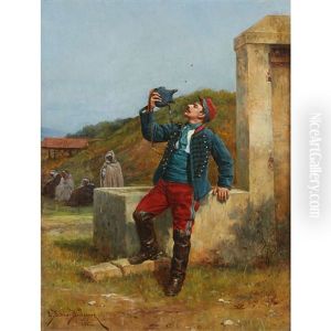 The Soldier's Respite by Etienne Prosper Berne-Bellecour