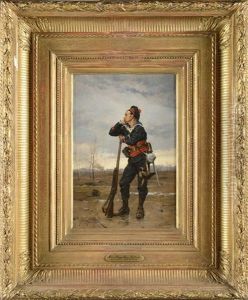Guerre De 1870 : Marin En Sentinelle Sur Un Champ De Bataille