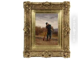 Portrait Of A French Sentry by Etienne Prosper Berne-Bellecour