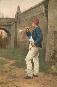 Le Trompettiste by Etienne Prosper Berne-Bellecour