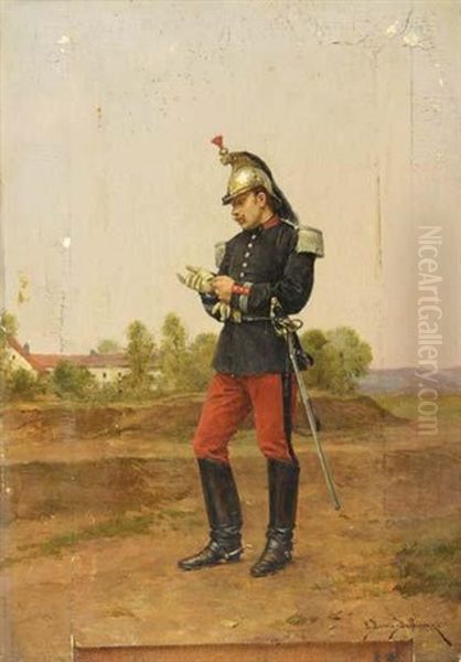 Militaire Enfilant Son Gant - view 1