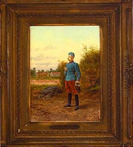 Portrait Of A Calvary Officer In A Field - view 1