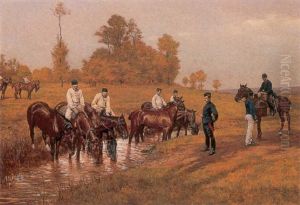 After The Maneuvers by Etienne Prosper Berne-Bellecour