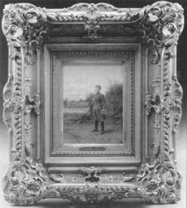 Portrait Of A Calvary Officer In A Field by Etienne Prosper Berne-Bellecour