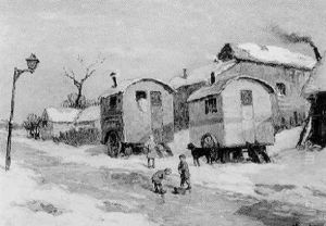 Roulottes En Hiver A Veillec St Amarin, Vosges by Etienne Prosper Berne-Bellecour