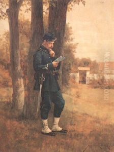 Letter From Home by Etienne Prosper Berne-Bellecour