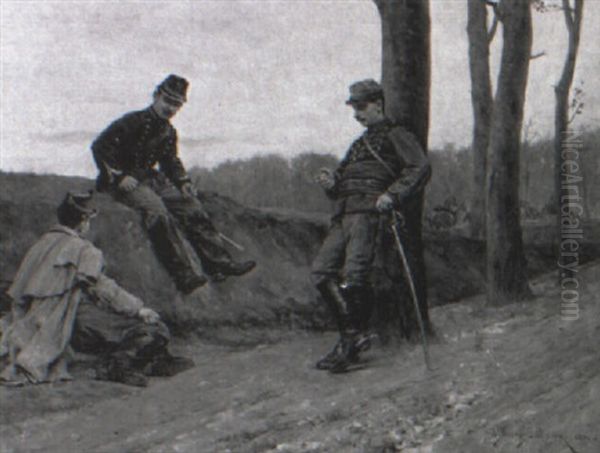 Soldiers Resting On The Roadside - view 1