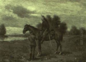 Lending A Hand by Etienne Prosper Berne-Bellecour