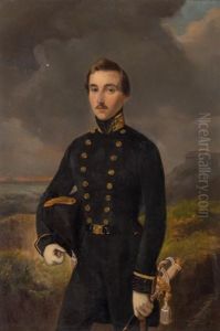 Portrait Of A Military Officer In A Seaside Landscape