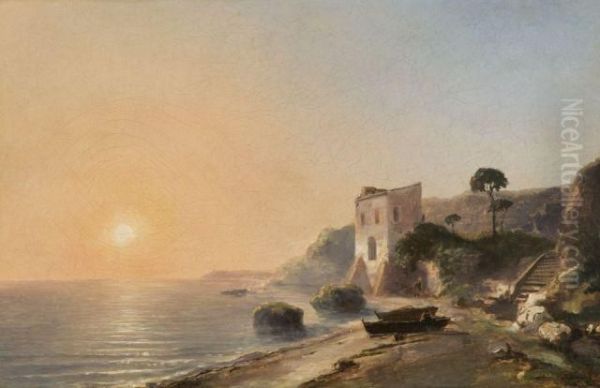 Soleil Couchant Sur Un Rivage Provencal - view 1