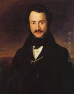Portrait Eines Eleganten Herren Mit Schwarzem Halstuch Und Dunkler Weste