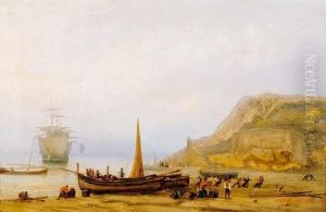 Pecheurs Et Barques, Rivage Du Midi