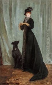 Portrait De Femme Au Chien by Sarah Bernhardt