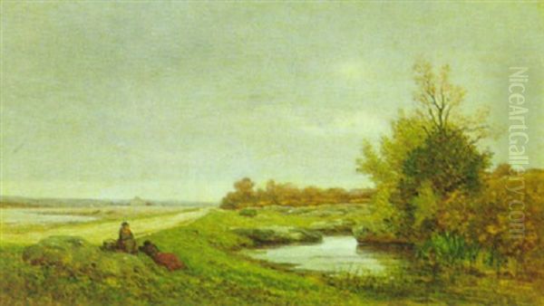 Fluslandschaft Mit Figurlicher Staffage - view 1