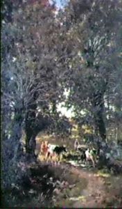 Vaches S'abreuvant Dans Le Sous-bois by Camille Bernier