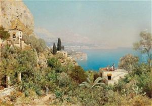 View Of The Amalfi Coast by Edmund Berninger