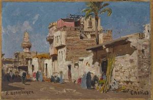 Strasenszene In Kairo by Edmund Berninger
