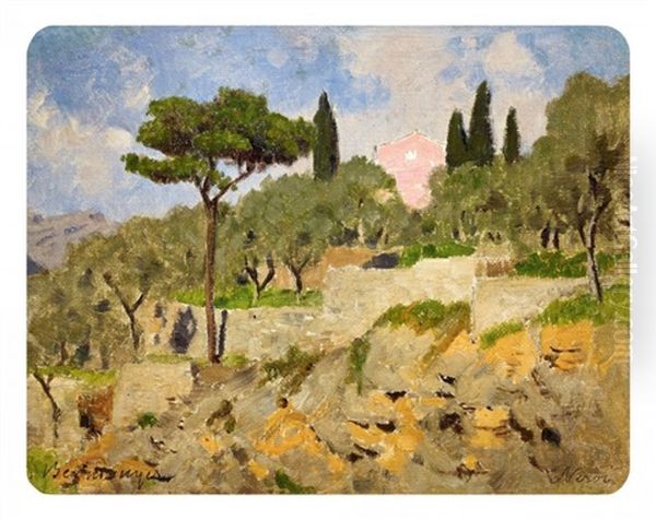 Olivenhain Bei Nervi. Studie by Edmund Berninger
