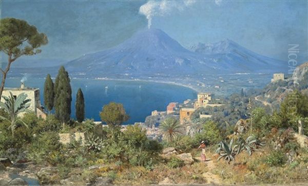 The Bay Of Naples, Vesuvius Beyond - view 1