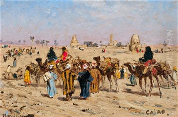 Kamelkarawane Vor Den Toren Kairos, Cairo - view 1