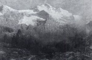 Monch Und Jungfraumassiv Im Abendlicht by Edmund Berninger