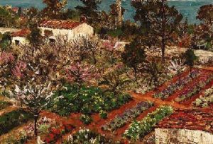 Bluhender Garten An Suditalienischer Kuste by Edmund Berninger