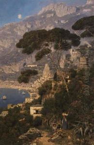 View Of Amalfi/positano by Edmund Berninger