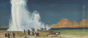 Old Faithful, Yellowstone by Oscar Edmund Berninghaus
