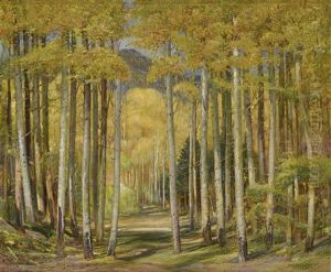 Autumn Aspen Forest by Oscar Edmund Berninghaus