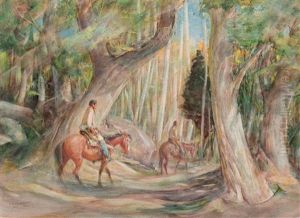 Pueblo Canon Forrest by Oscar Edmund Berninghaus
