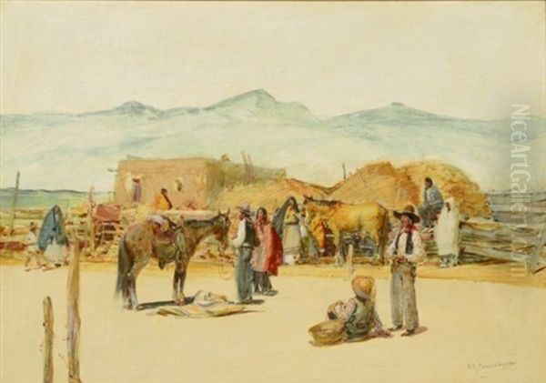 Pueblo Indians And Visitors - view 1