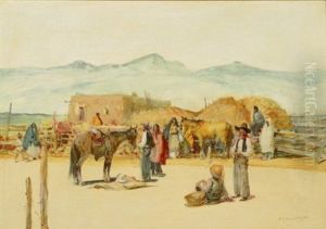 Pueblo Indians And Visitors