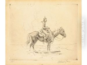 Profile Of Native American by Oscar Edmund Berninghaus