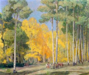 Autumn Aspens by Oscar Edmund Berninghaus