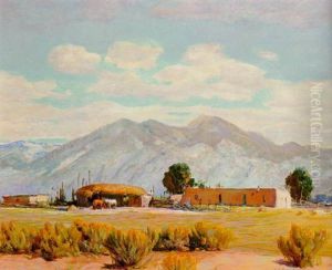 Taos Scene by Oscar Edmund Berninghaus