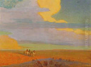 New Mexico Desert Landscape by Oscar Edmund Berninghaus