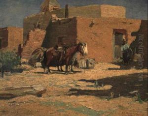 Among The Adobes by Oscar Edmund Berninghaus