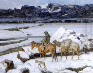 On The Trail, Winter by Oscar Edmund Berninghaus