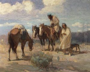 Two Indians by Oscar Edmund Berninghaus
