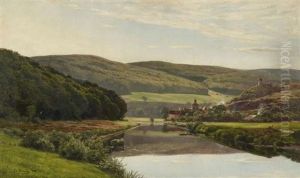 Sommerabend. Landschaft An Der Lahn (?) by Ernst Von Bernuth